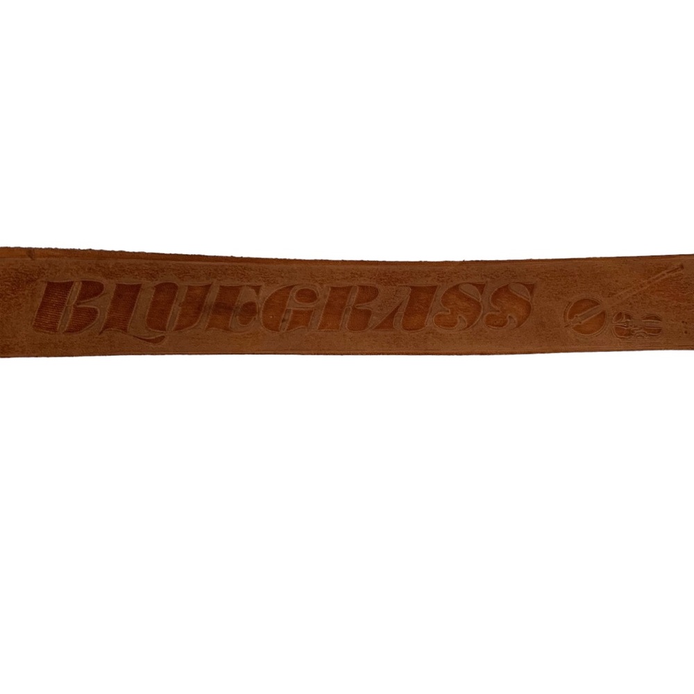 Vintage Tooled Bluegrass Music Brown Leather Belt Size 30 Made in USA - Picture 4 of 10
